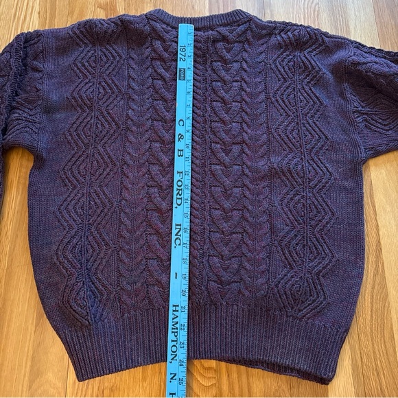 Eddie Bauer Vintage Men's Cable Knit Sweater - Purple - Picture 6 of 6